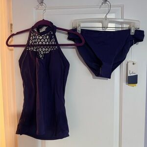 LEILANI, purple tankini swim, NWT